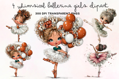 Whimsical Ballerina Girls Clipart PNG Product Image 1