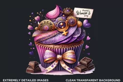 Happy Womens day Cupcake Clipart, 8th of march, Woman power Product Image 2