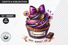 Happy Womens day Cupcake Clipart, 8th of march, Woman power Product Image 1