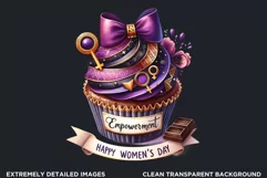 Happy Womens day Cupcake Clipart, 8th of march, Woman power Product Image 2