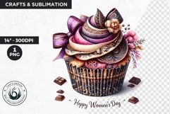 Women's day Cupcake Clipart 3, 8th of march clipart Product Image 1
