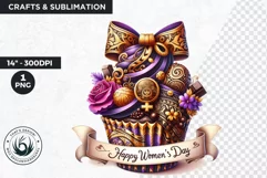 Happy Women's day Cupcake Clipart, 8th of march, Woman Product Image 1