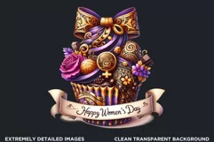 Happy Women's day Cupcake Clipart, 8th of march, Woman Product Image 2