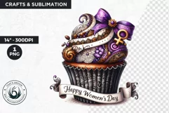Happy Women's day Cupcake Clipart, 8th of march, Woman Product Image 1