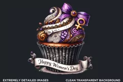 Happy Women's day Cupcake Clipart, 8th of march, Woman Product Image 2