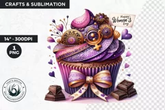 Happy Womens day Cupcake Clipart, 8th of march, Woman power Product Image 1