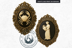 Vintage Zodiac Cameo Clipart Antique Horoscope Graphics PNG Product Image 5