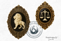 Vintage Zodiac Cameo Clipart Antique Horoscope Graphics PNG Product Image 7