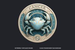 Elemental Zodiac Clipart Rune Stone Horoscope Graphics PNG Product Image 3