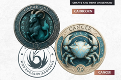 Elemental Zodiac Clipart Rune Stone Horoscope Graphics PNG Product Image 9