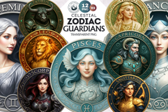 Guardian of the Zodiac Clipart Set, Astrology,horoscope sign Product Image 1