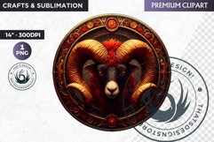 Aries Zodiac sign Clipart, Astrology, horoscope sign Product Image 1