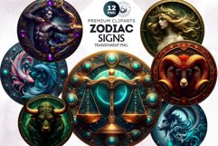 Zodiac signs Clipart Set, Astrology, horoscope sublimation Product Image 1