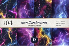 Neon Thunderstorm Texture | Electric Storm Background Product Image 1