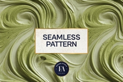 Matcha Latte Swirl Pattern, Creamy Matcha Abstract Paper Product Image 3