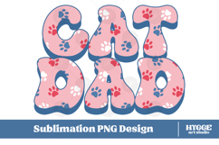 American Cat Dad 4th of July USA Paw DTF PNG Sublimation Product Image 1