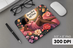 Afro Girl / Woman braided hair Mouse Pad, Black Queen PNG Product Image 1