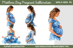 Mothers Day Pregnant Sublimation PNG Product Image 1