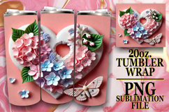 Uplifting Gift 20oz tumbler wrap, 3D Heart Product Image 1