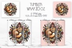 Cute cat and coffee cup straight tumbler 20oz wrap designs Product Image 1
