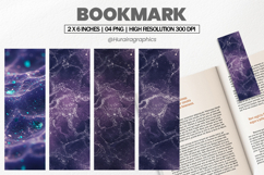 Galaxy Purple Bookmark PNG, Bookmark Sublimation Product Image 1