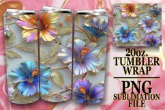 Shimmering Blossom 20oz Tumbler Wrap - Summer Style Product Image 1