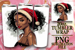 Cozy Sublimation 20oz tumbler wrap, Xmas Girl Product Image 1