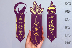 Witch bookmark svg template, Magic Witchcraft paper bookmark Product Image 1