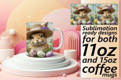 Colorful 3D Easter Bunny Mug Design 11oz Product Image 1
