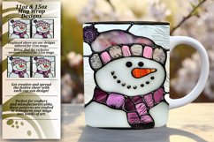 3D Snowman Wrap Stained Glass Winter Product Image 1