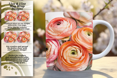 Delightful 15oz Mug Wrap Png Artwork , Flowers Product Image 1