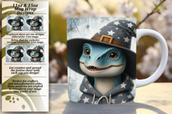 Enchanting 11oz Mug Wrap Png Design , Halloween Dino Product Image 1