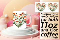 Sublimation Mug Wrap Spring Heart Flower Product Image 1