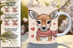 Fresh 15oz Mug Wrap Png Design , Valenines Animals Product Image 1