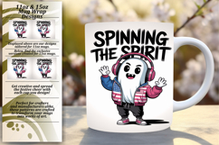 Chic 11oz Mug Wrap Png Template , Funny Ghost Product Image 1