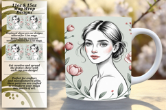 Inspirational 11oz Mug Wrap Png Artwork , Beauty Woman Product Image 1