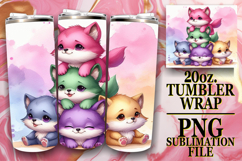 Vibrant Skies 20oz tumbler wrap, Cute Animals Product Image 1