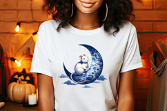 Funny Halloween rat clipart| Blue moon in night shirt design Product Image 2