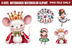 Cute Nutcracker Watercolor Clipart PNG Product Image 1