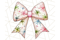 Watercolor Summer Bow Clipart PNG, Coquette Bright Bow Png Product Image 4