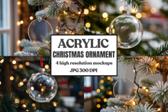 Acrylic Christmas Ornament Mockups , acrylic blank mockup Product Image 1