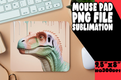 Bright MOUSE PAD Artistic PNG, Cute Dino Product Image 1