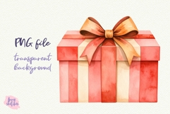 Vintage Christmas Gift Clipart Retro PNG Product Image 2