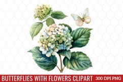 Butterflies With Flowers Clipart Product Image 1