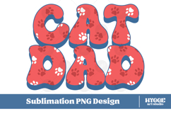 American Cat Dad 4th of July USA Paw DTF PNG Sublimation Product Image 1