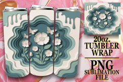 Radiant Smiles 20oz tumbler wrap, 3D Flowers Product Image 1