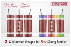 2 US Football Patterns for 20oz SKINNY TUMBLER. Product Image 1