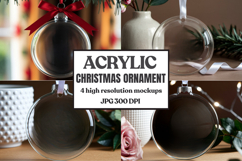 Acrylic Christmas Ornament Mockup , christmas ornament mocku Product Image 1