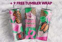 Fruit Juice Summer Watermelon Leopard 20 oz tumbler wrap Product Image 1