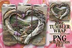 Flower Fantasy Tumbler Sublimation - 3D Heart Frame Product Image 1